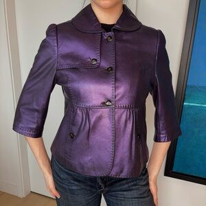 Vintage y2k Purple Leather Jacket